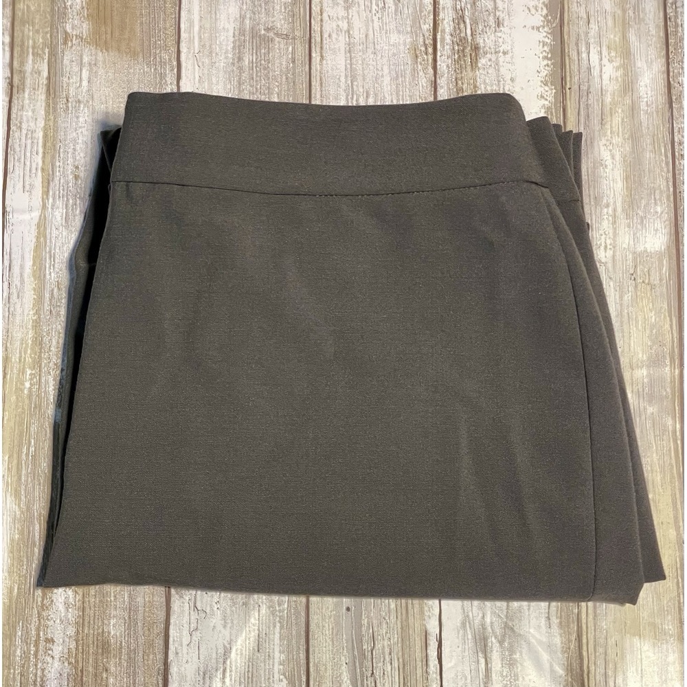 Eileen Fisher Petite MediumStraight Leg Dress Flat Front Zip Dress Pants Gray